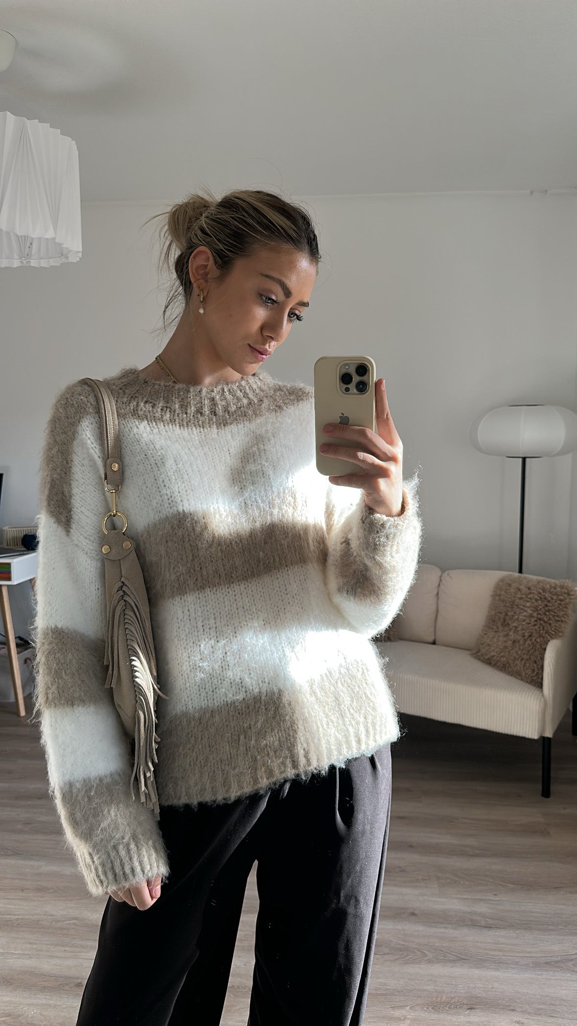 Wildleder Fransentasche