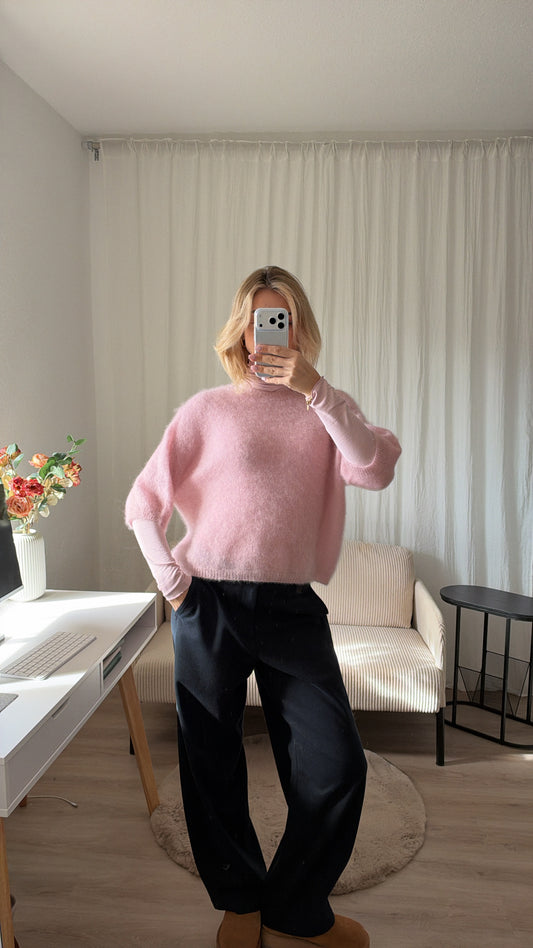 Kurzarmpullover- 80% Kid Mohair
