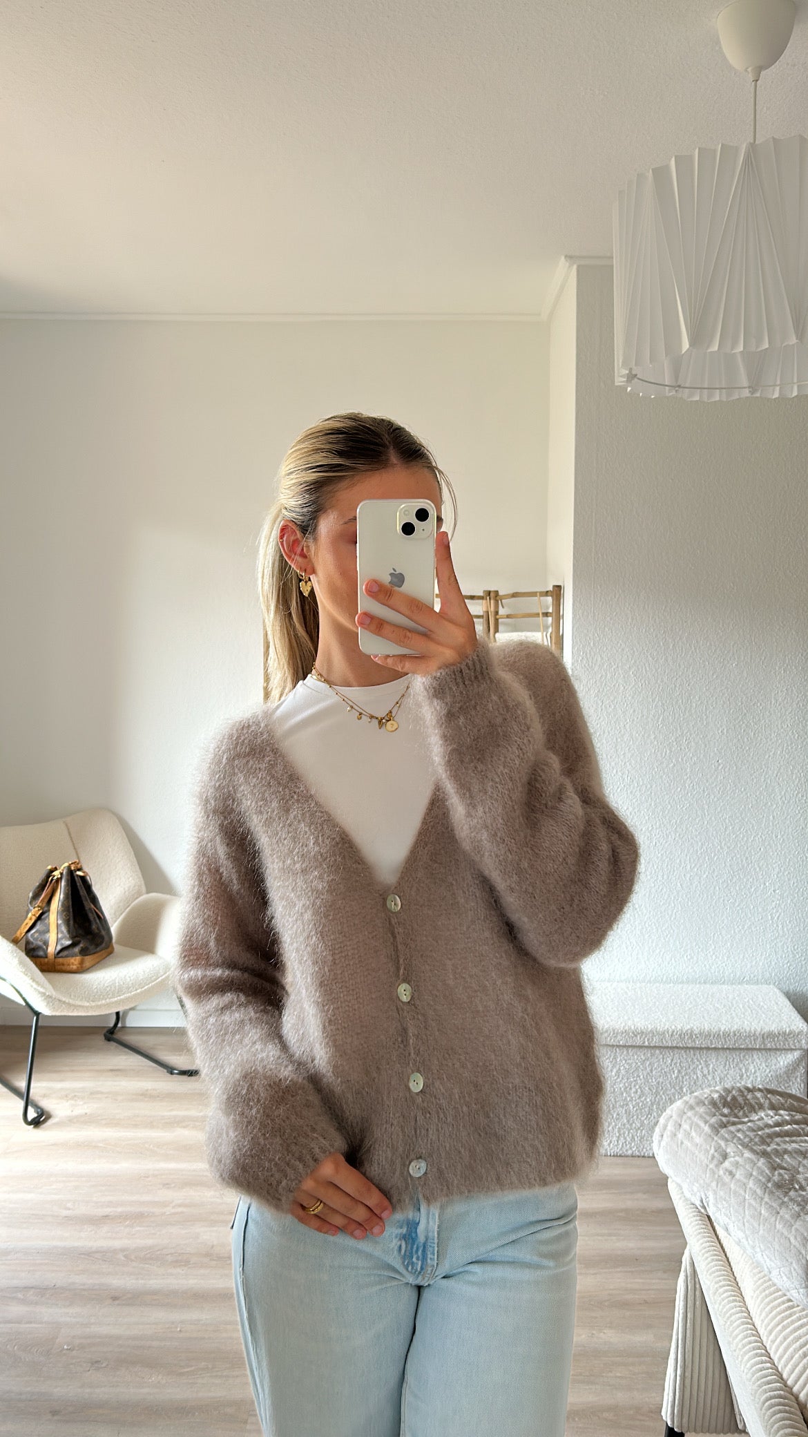 Mohair- Strickjacke