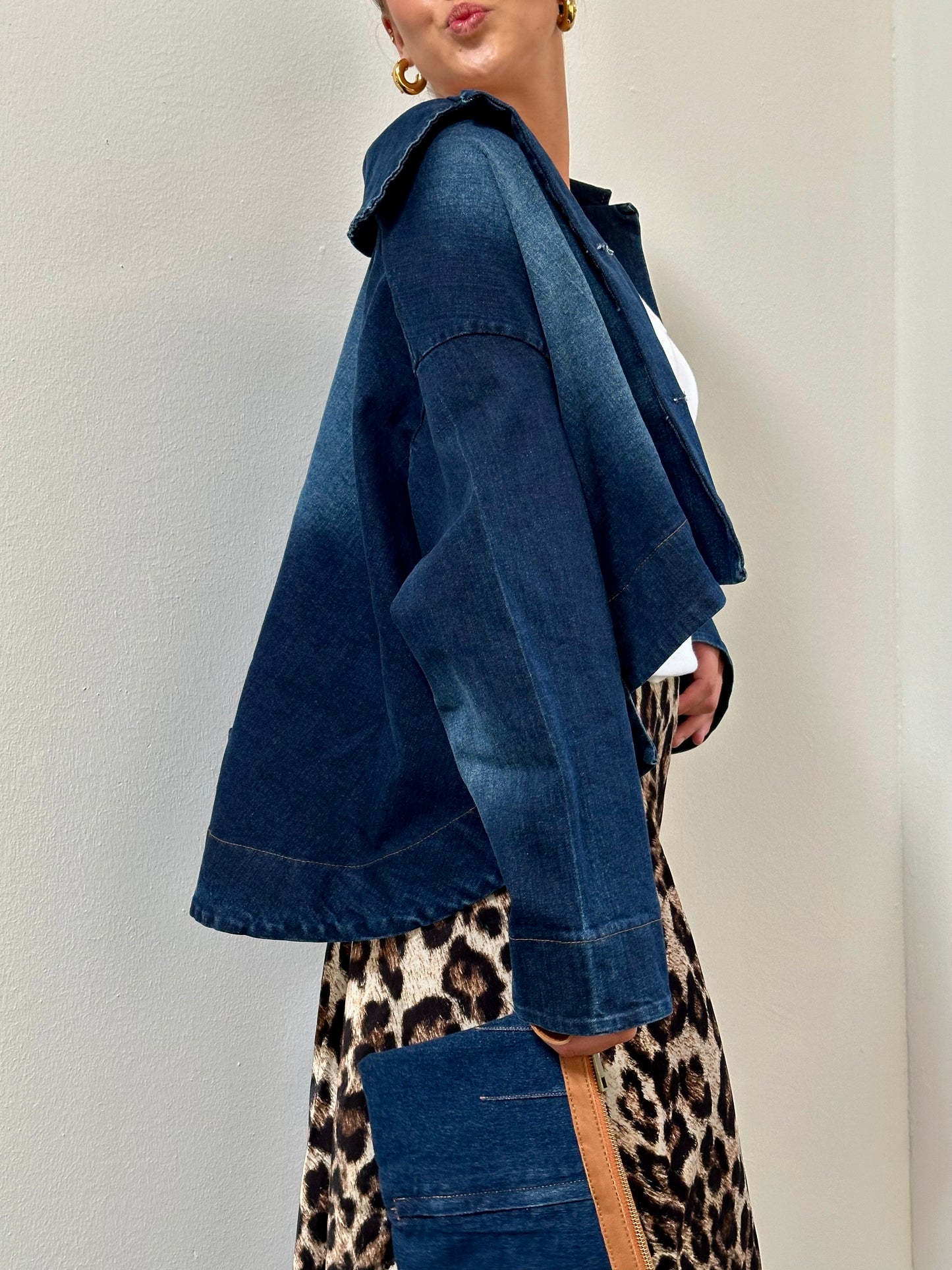 Denim Trenchcoat - kurz