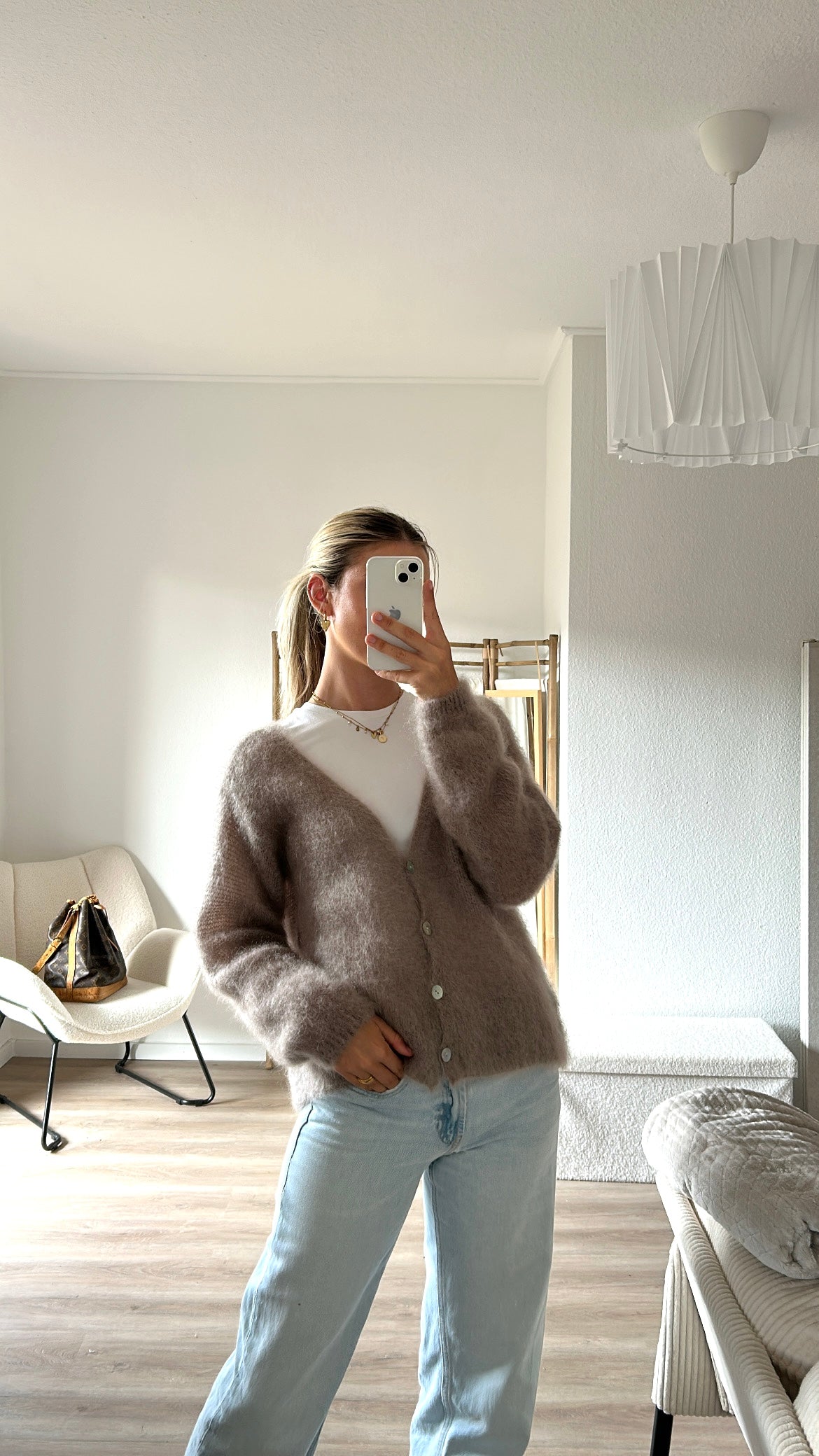 Mohair- Strickjacke