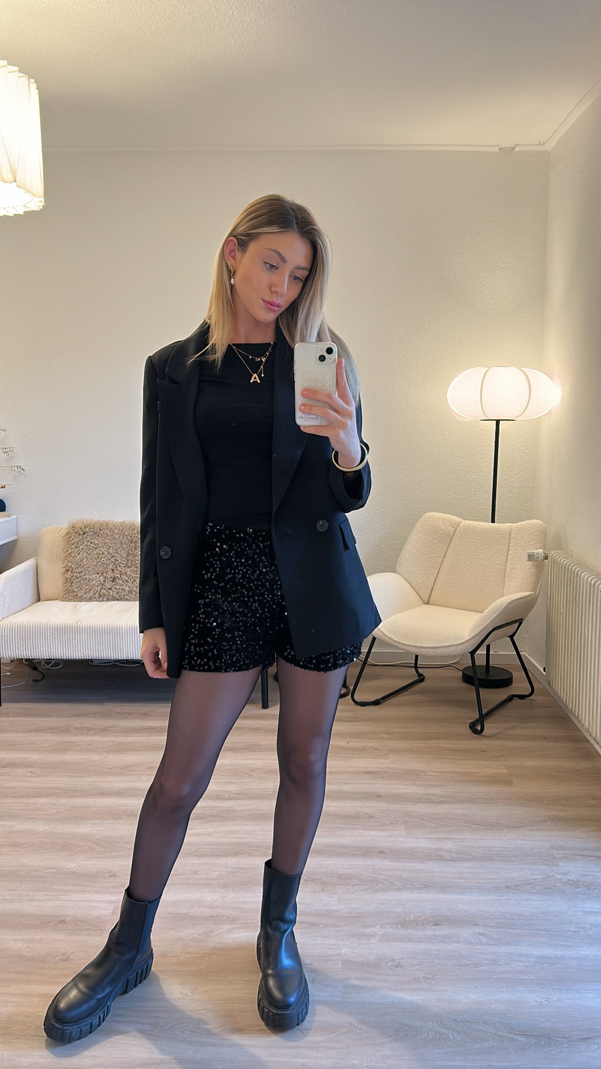 Pailettenhose - kurz