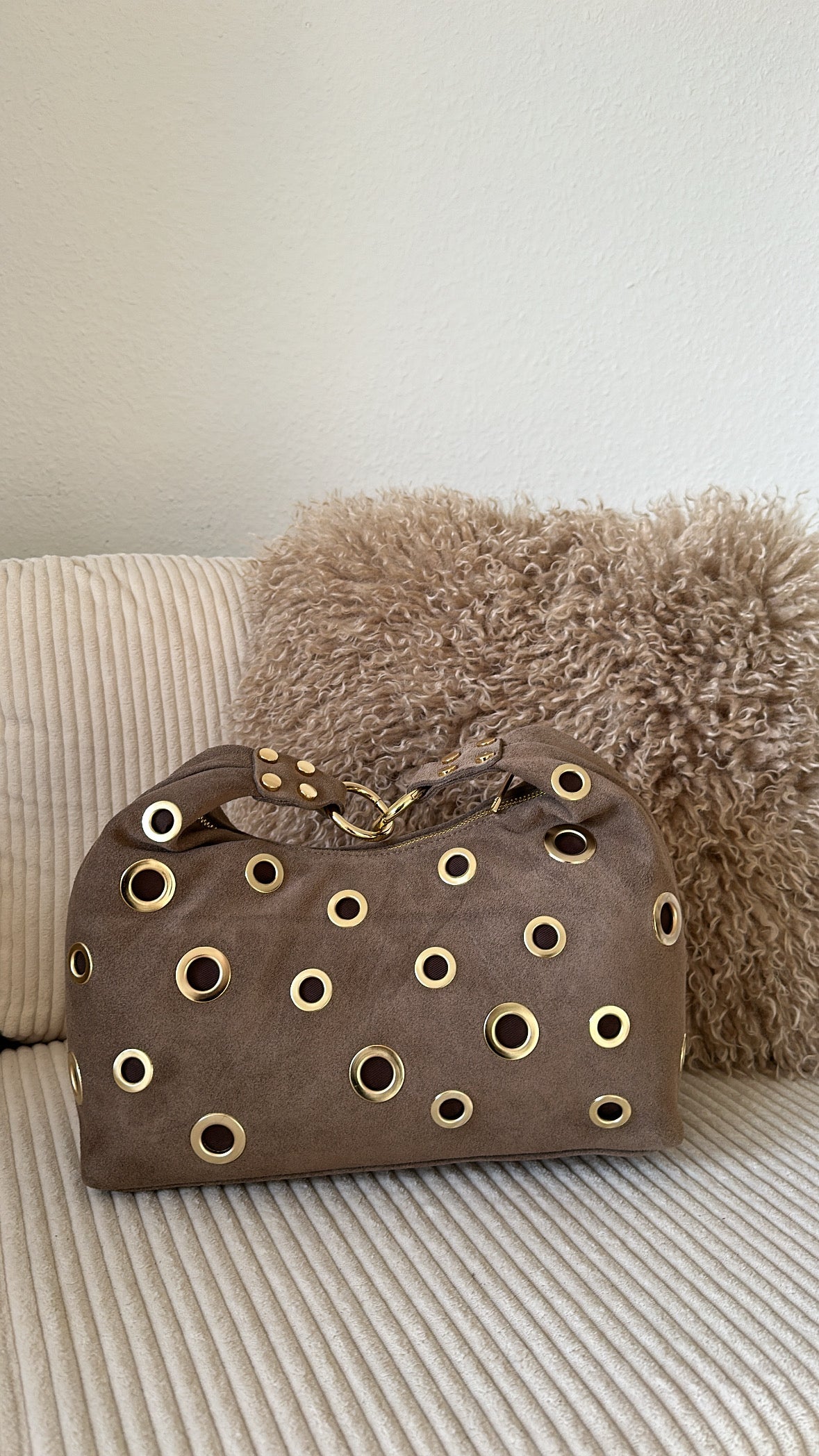 Wildleder Tasche mit Ösen