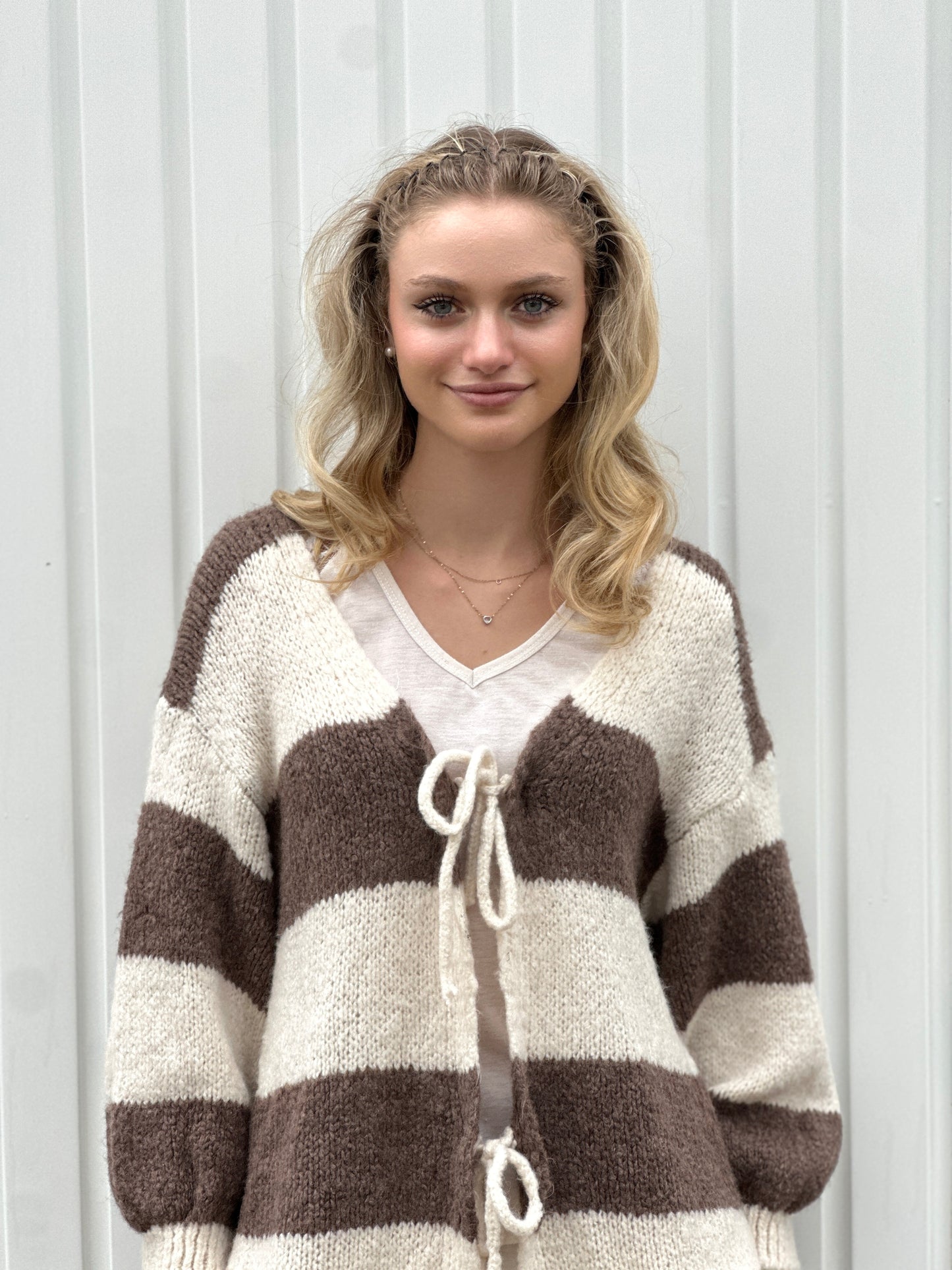 Strickjacke mit Streifen