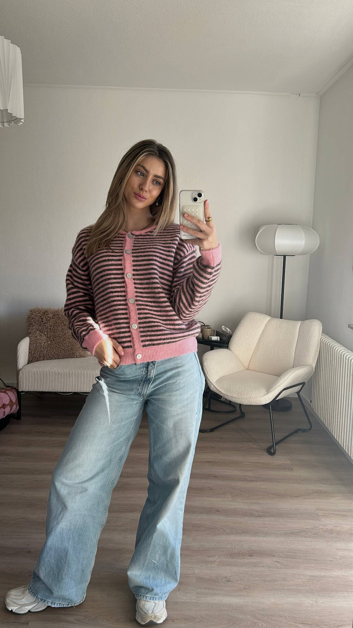 Strickjacke gestreift