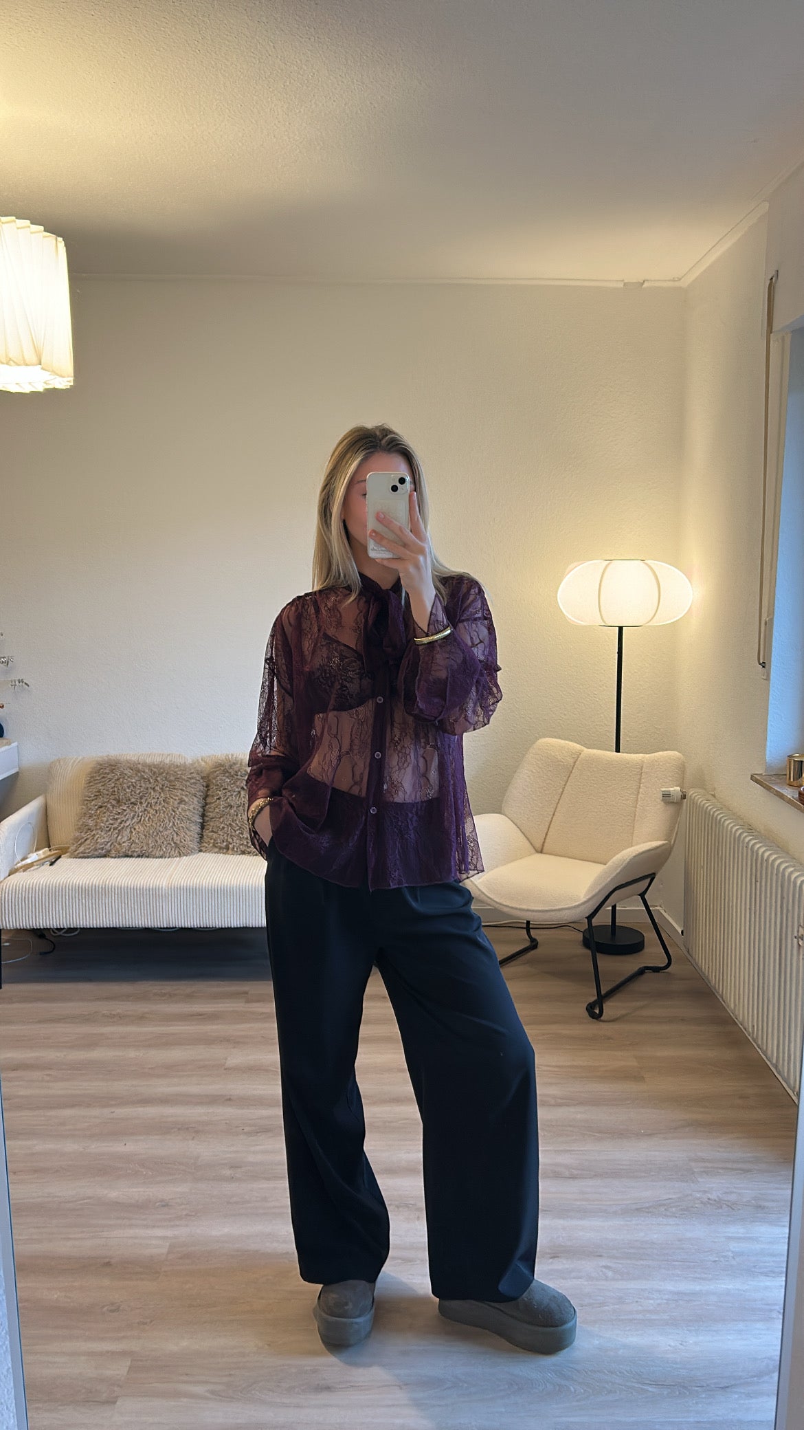 Bluse mit Spitze