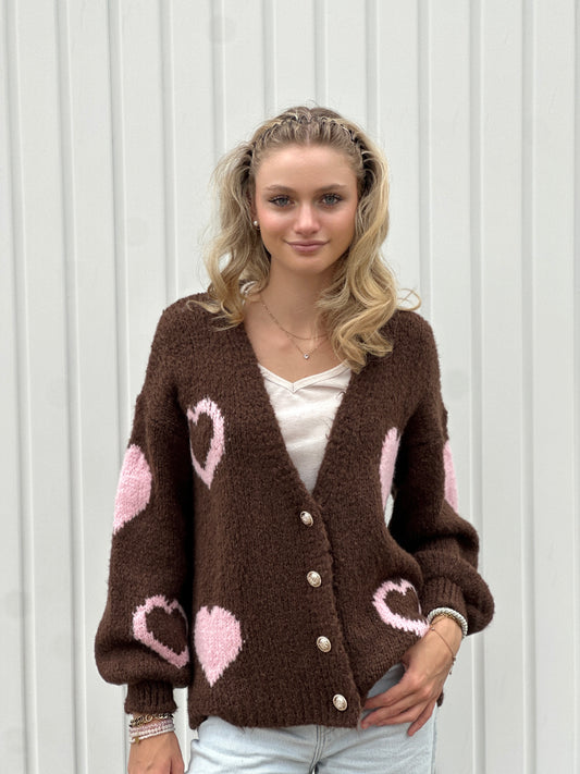Strickjacke mit Herzen