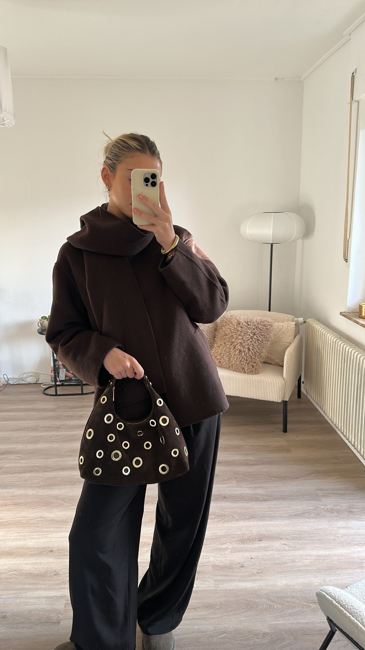 Wildleder Tasche mit Ösen