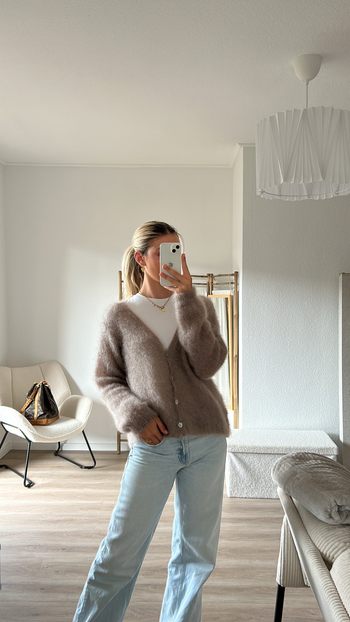 Mohair- Strickjacke