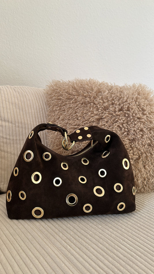 Wildleder Tasche mit Ösen