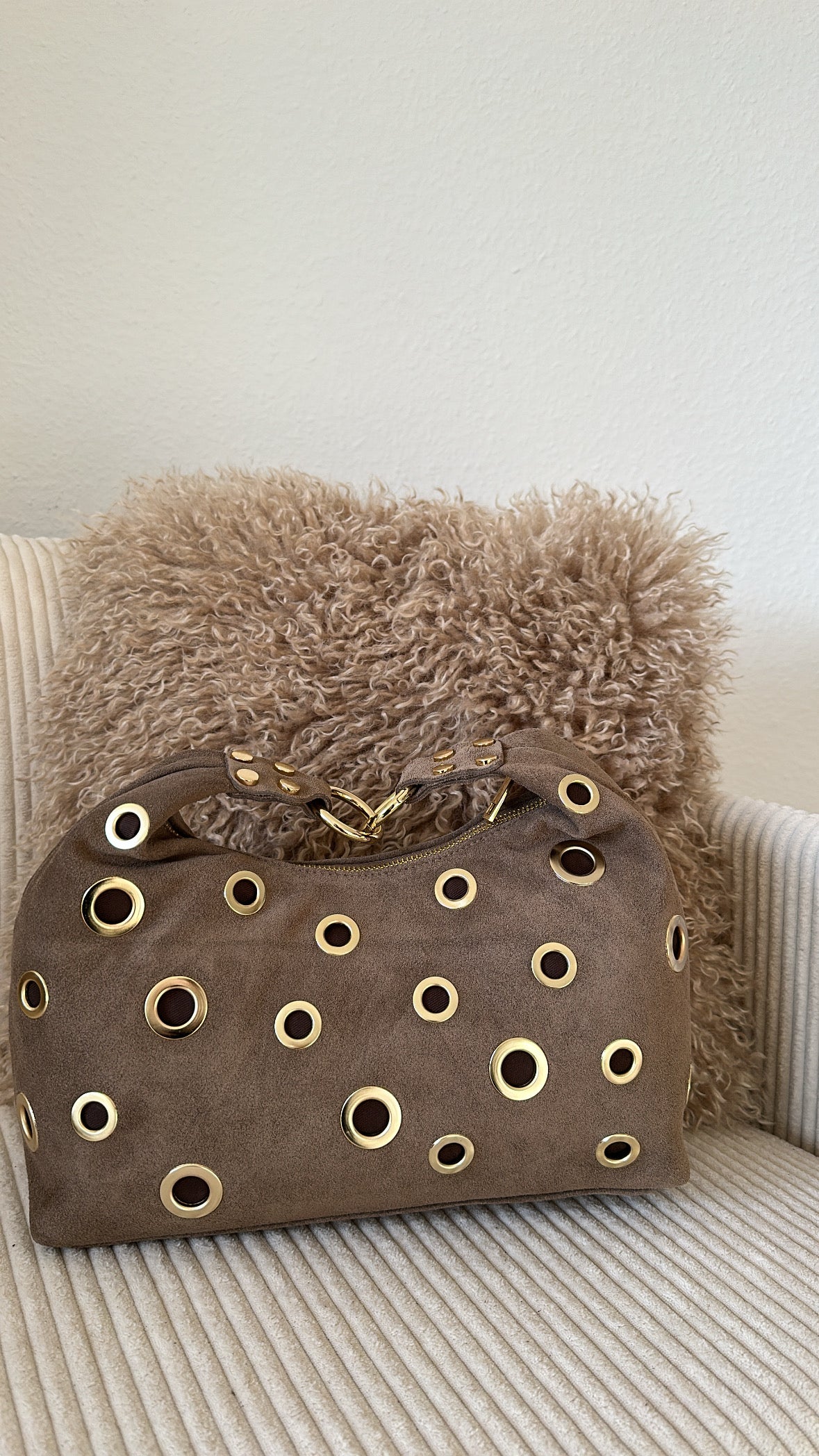 Wildleder Tasche mit Ösen