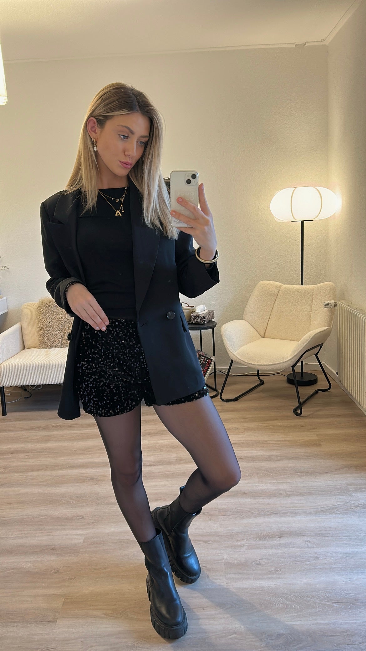 Pailettenhose - kurz