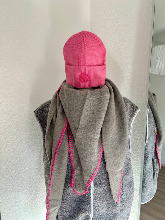 Dreiecksschal-GRAU/PINK