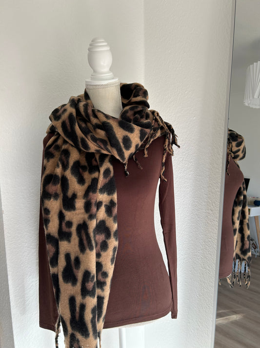 Flauschiger Schal -LEOPRINT