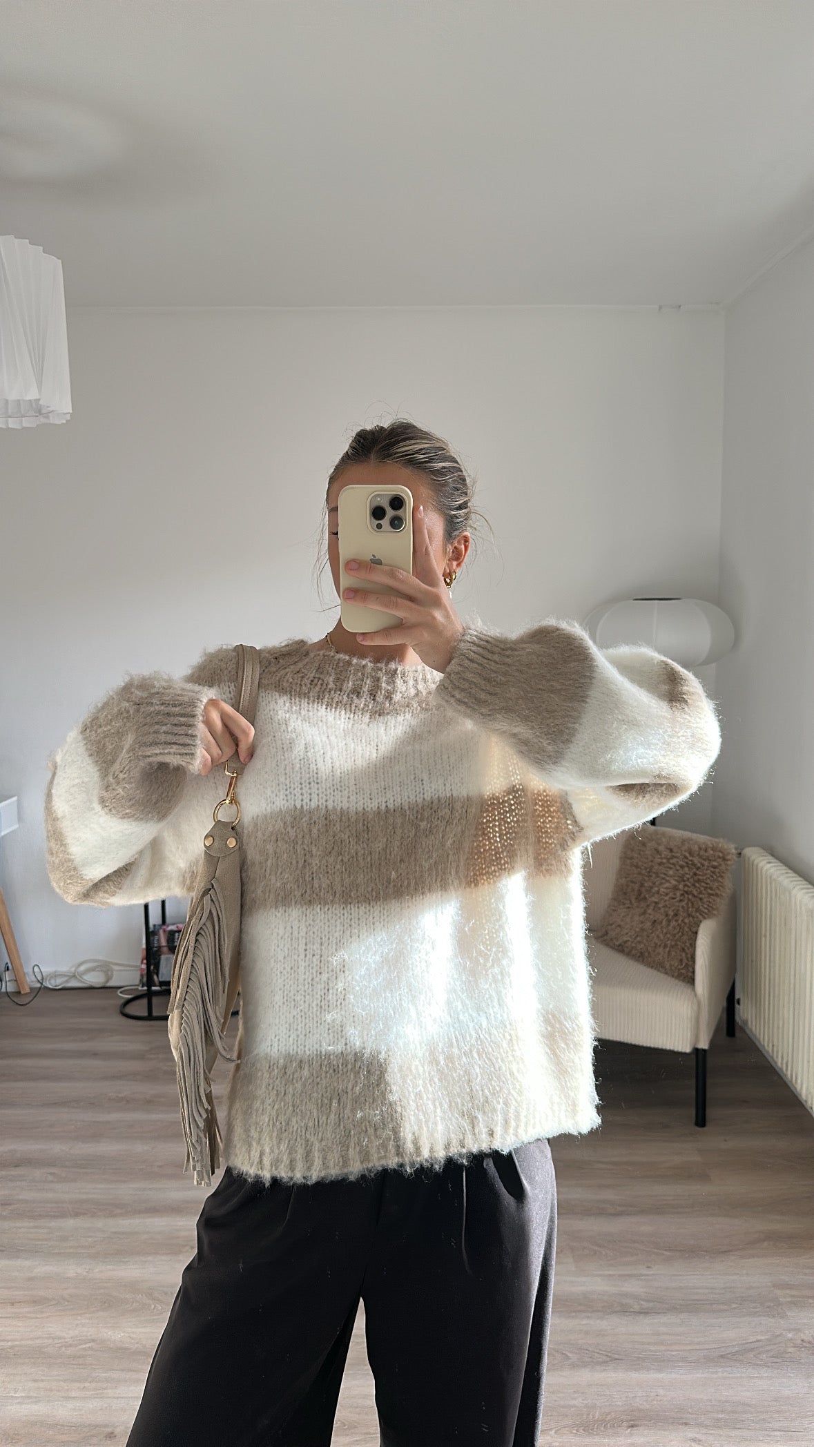 Wildleder Fransentasche