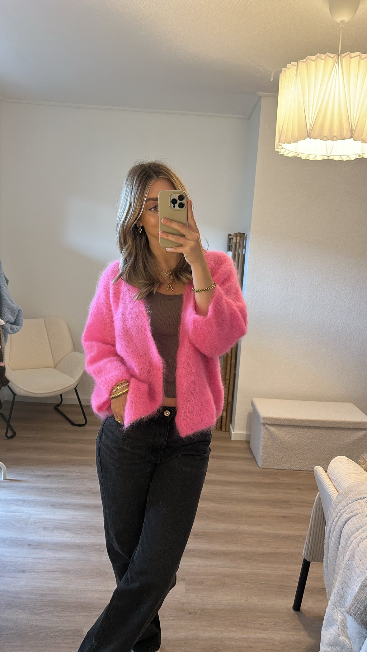Mohair-Strickjacke