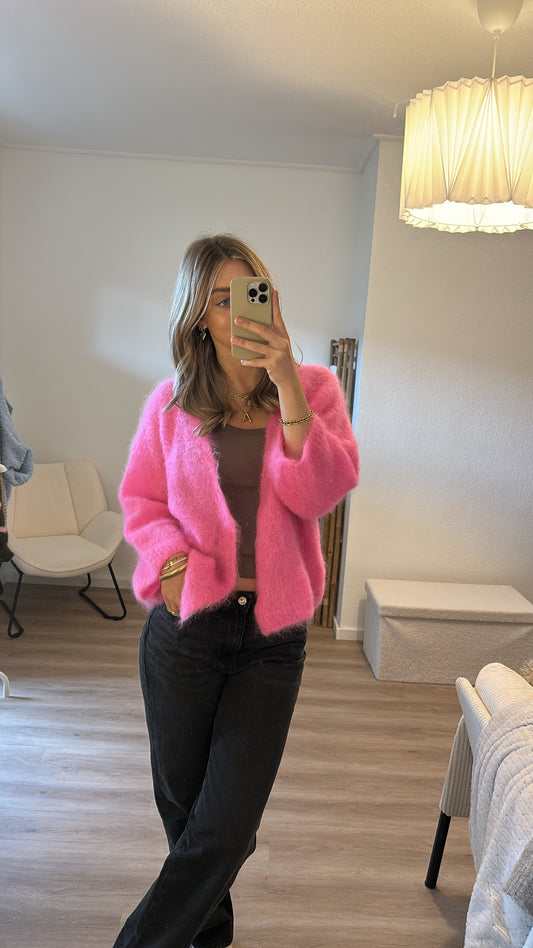 Mohair-Strickjacke
