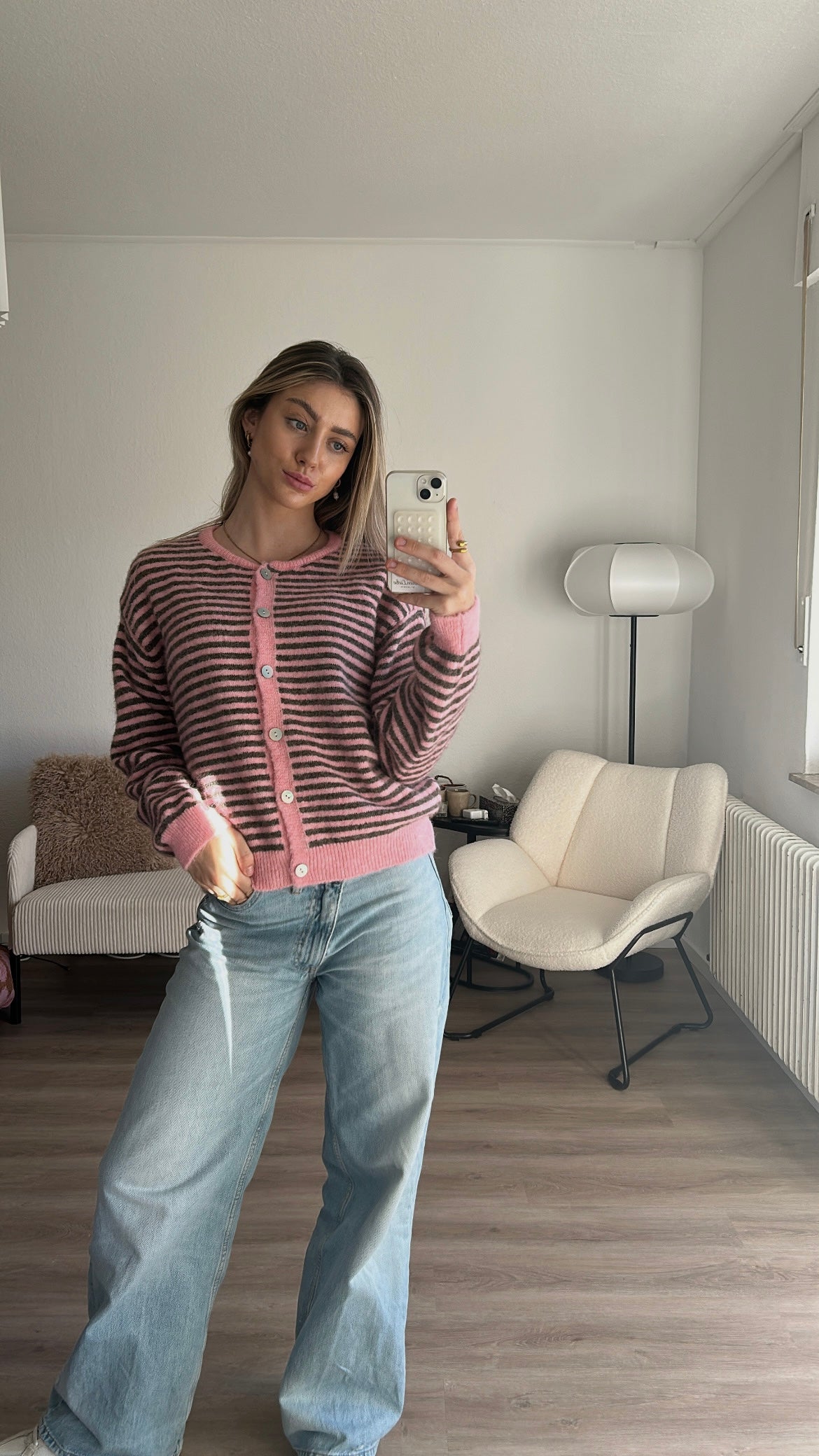 Strickjacke gestreift