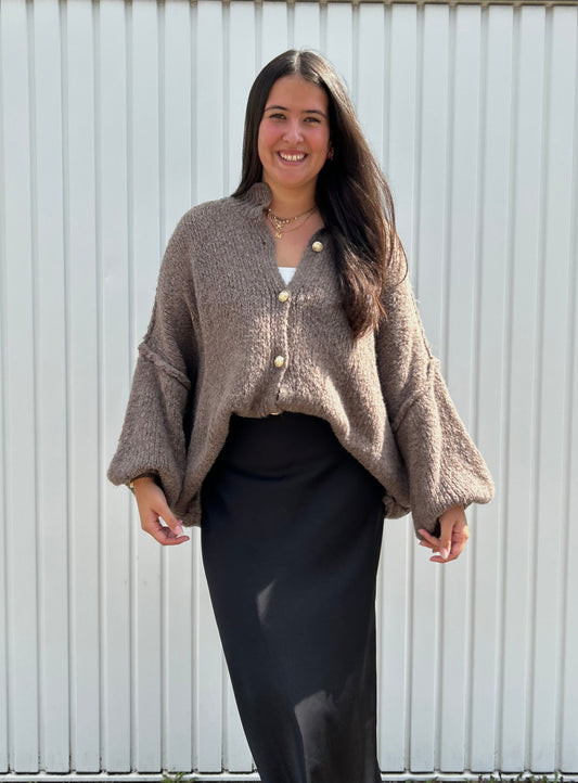 BESTSELLER !! Strickjacke mit goldenen Manschettenknöpfen