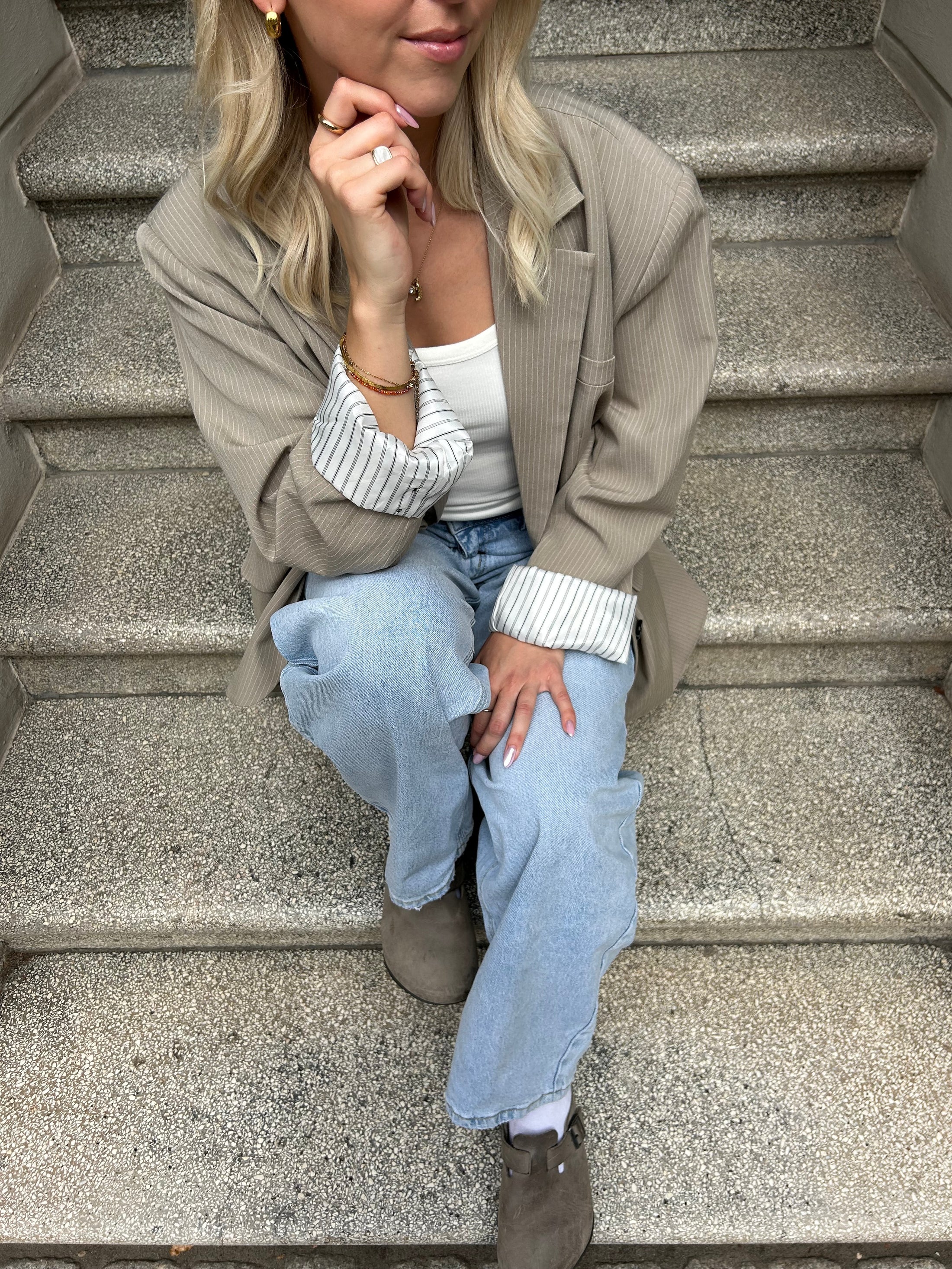Oversize Blazer mit Nadelstreifen