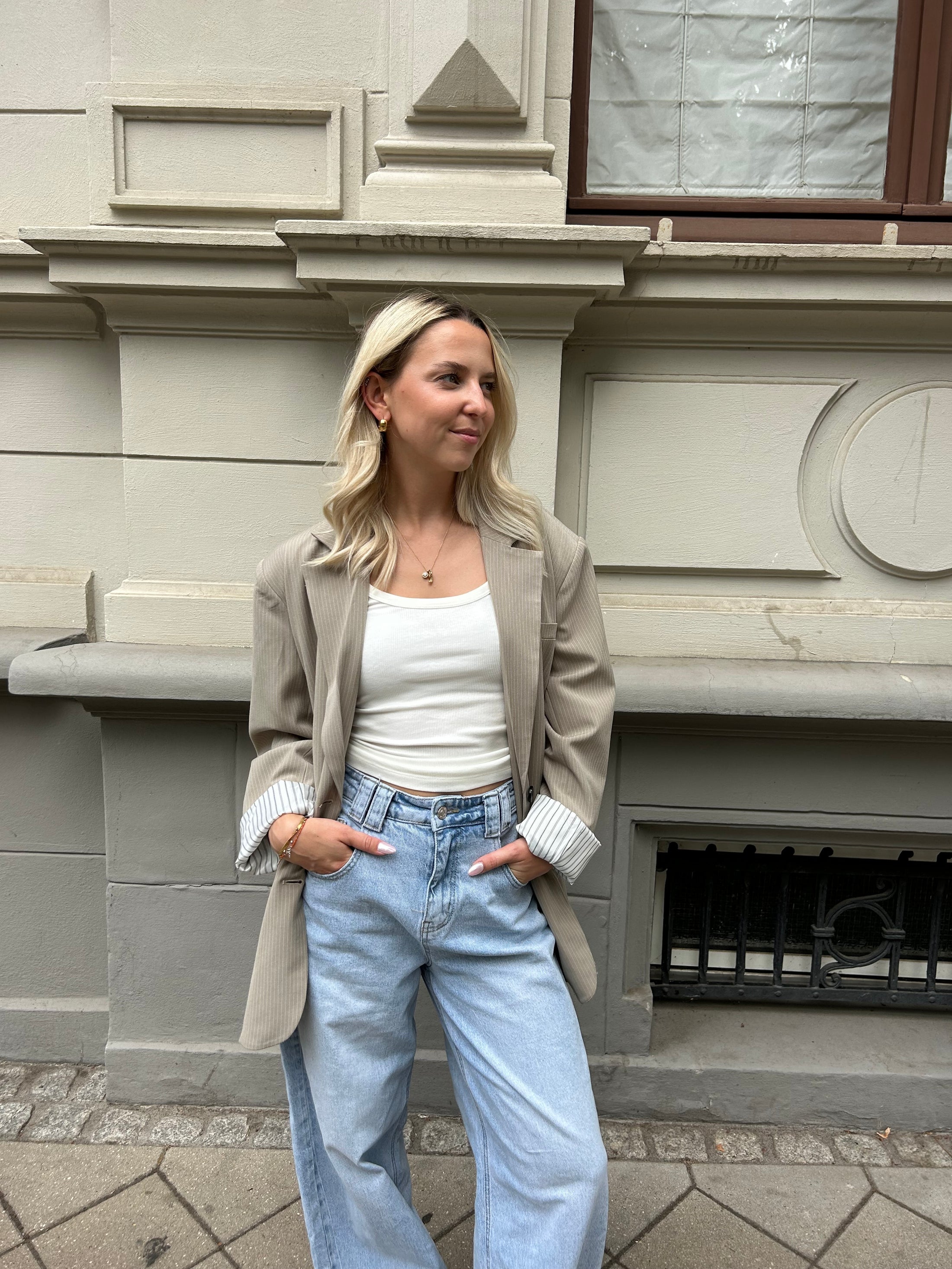 Oversize Blazer mit Nadelstreifen