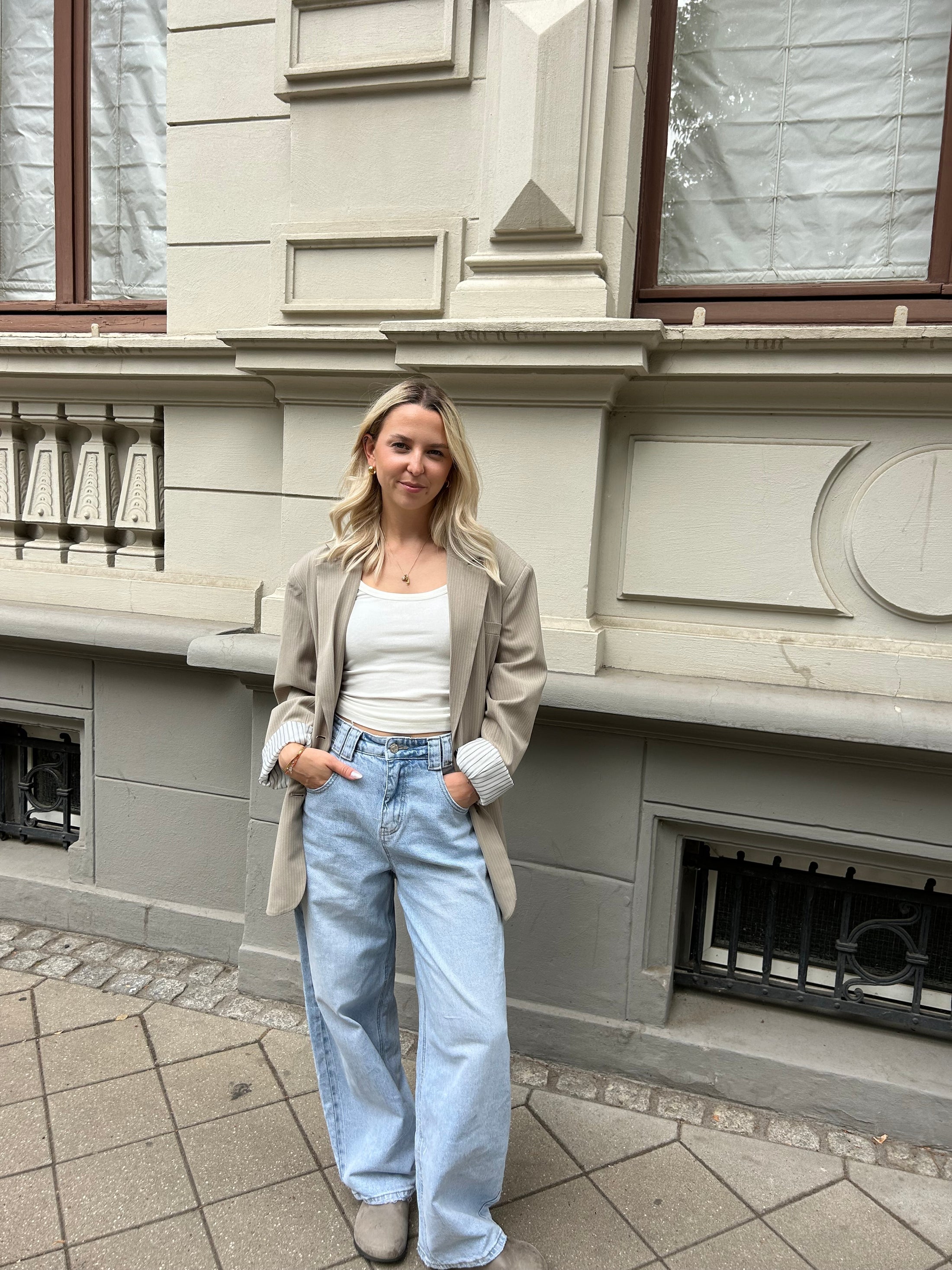 Oversize Blazer mit Nadelstreifen