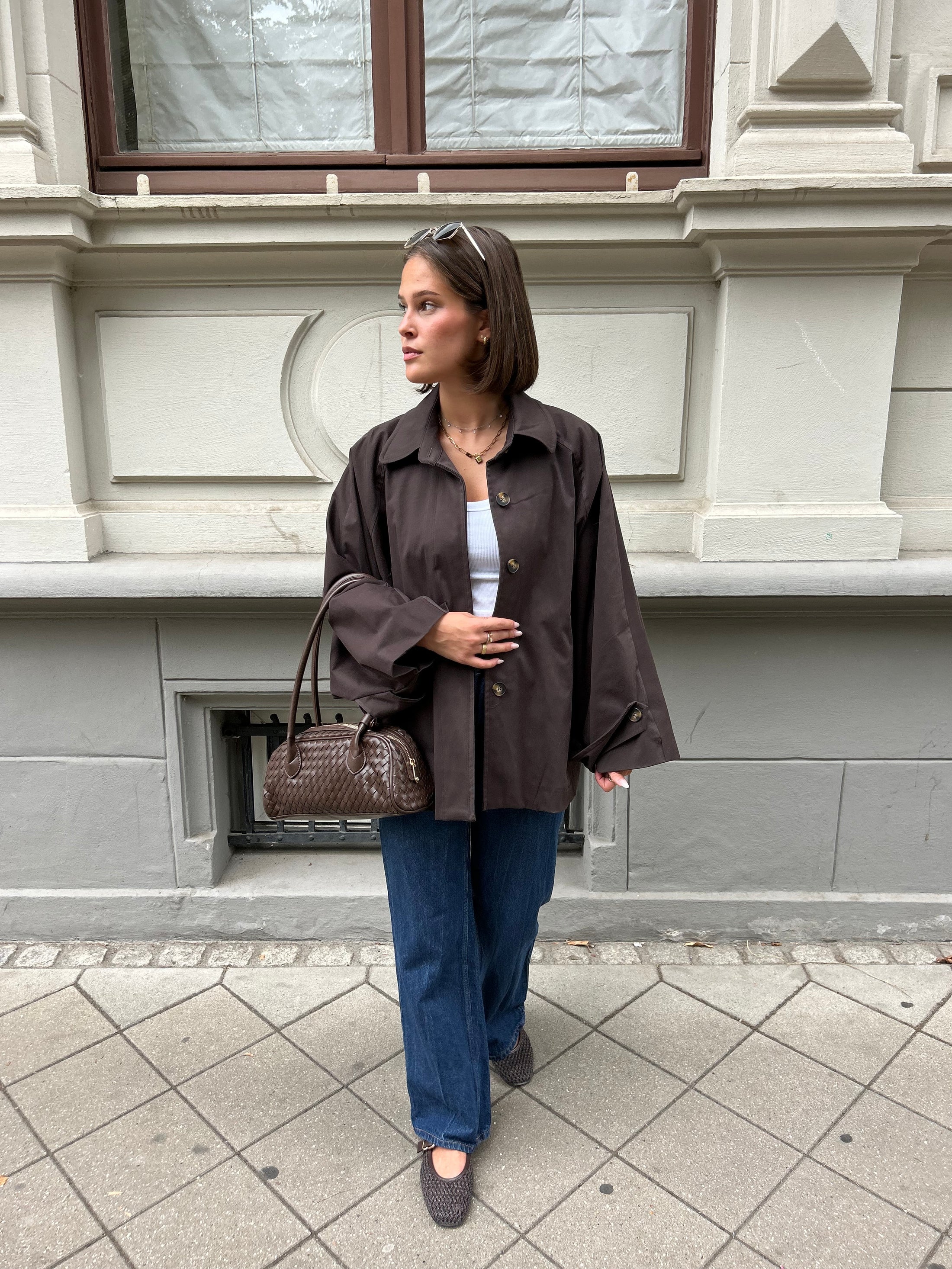 Trenchcoat mit Fledermausärmeln