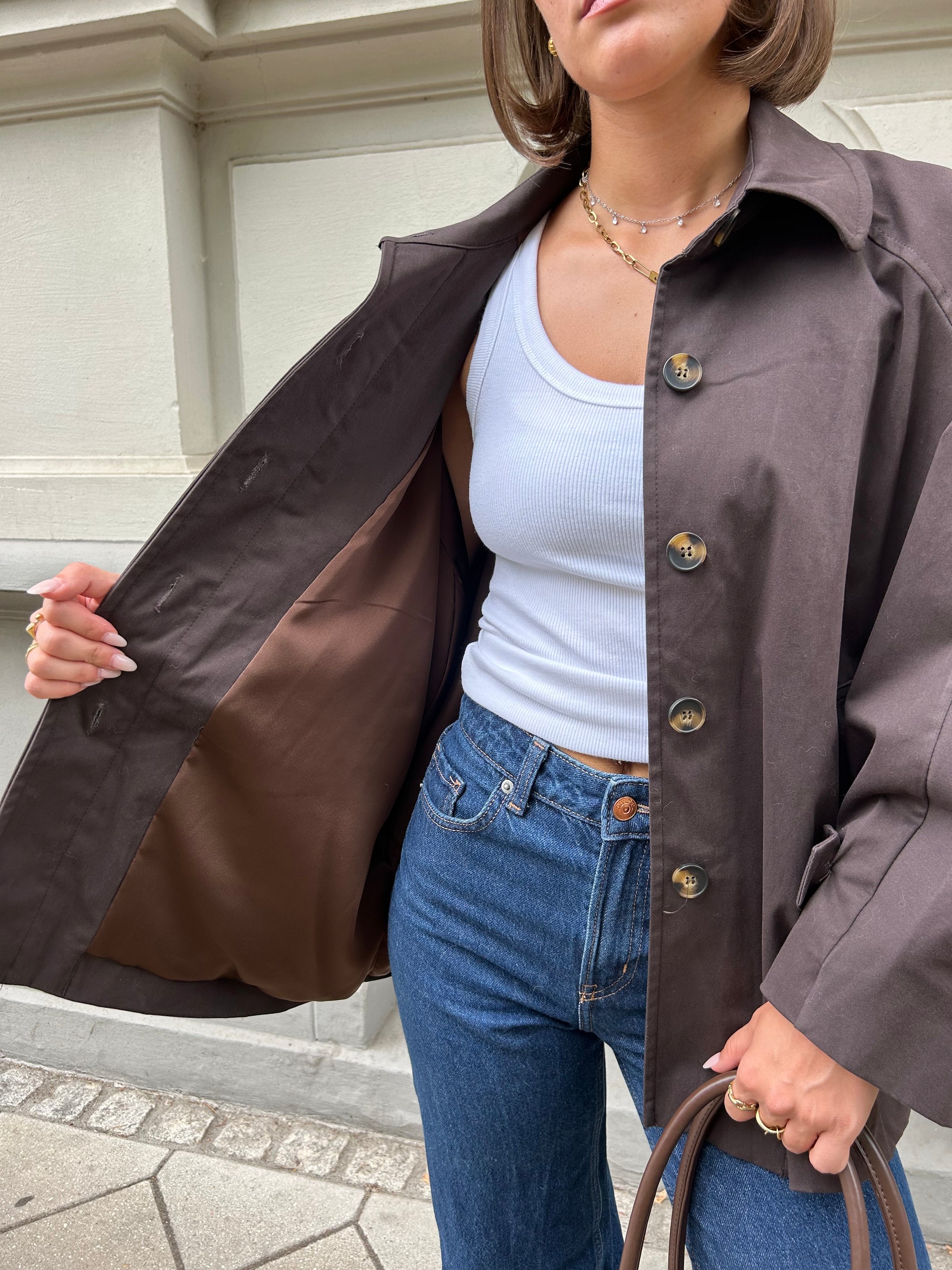 Trenchcoat mit Fledermausärmeln